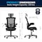 Flash Furniture Contemporary Chair Black High Back Exec Chair, Adjustable Arms, 18-3/4" to 22-1/2" Height, Black BL-X-5H-GG - alternate 10